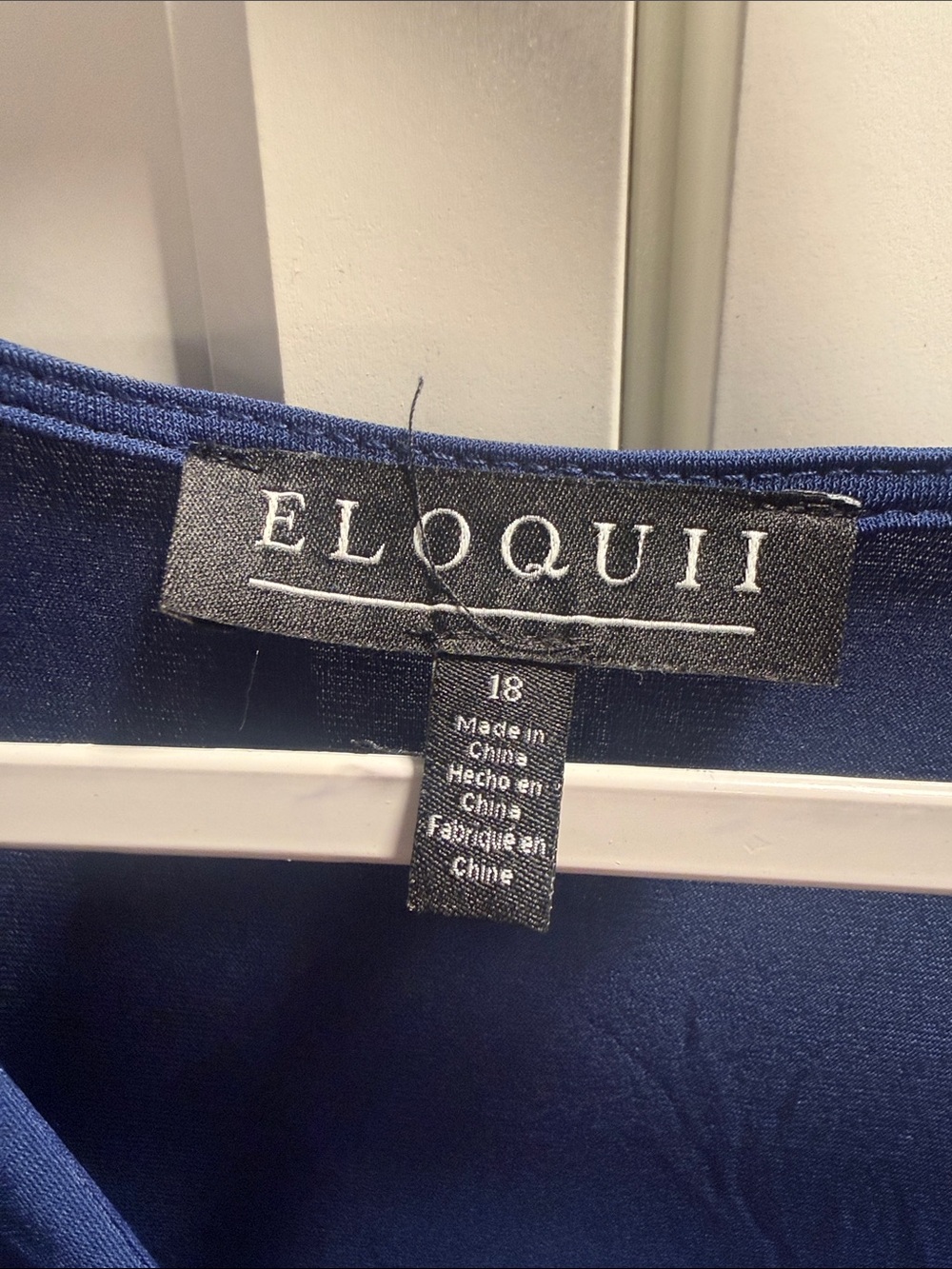 Elloquii Beautiful Blue Women's Knot Front Pleated Skirt Dress - Picture 4 of 10